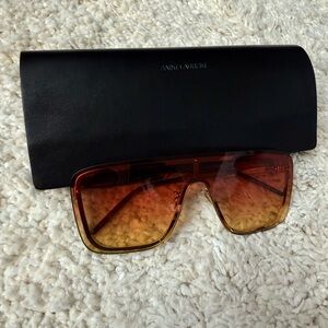 Saint Laurent Red and Orange Gradient Sunglasses